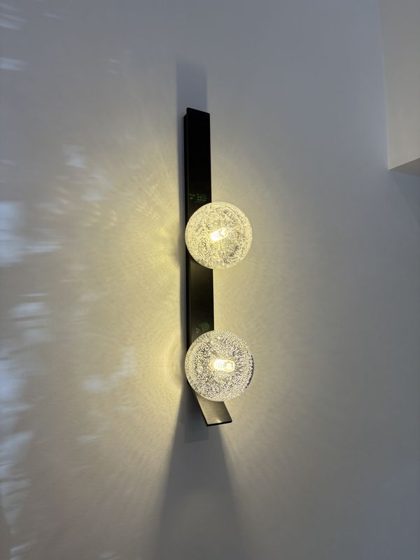 Twin glass globe wall light